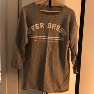 Grey and white long sweater